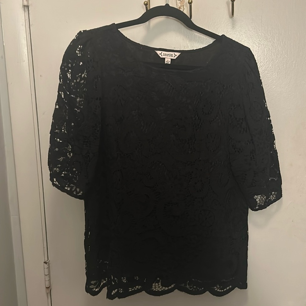 Nanette Lepore Black lace top